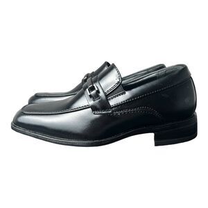 Stacy Adams Boys Black PU Leather Buckle Front Loafer Shoe Jakob 43326 Sz 11 M